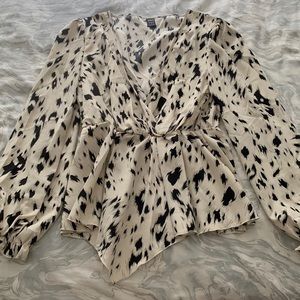 SHEIN black and white peplum top